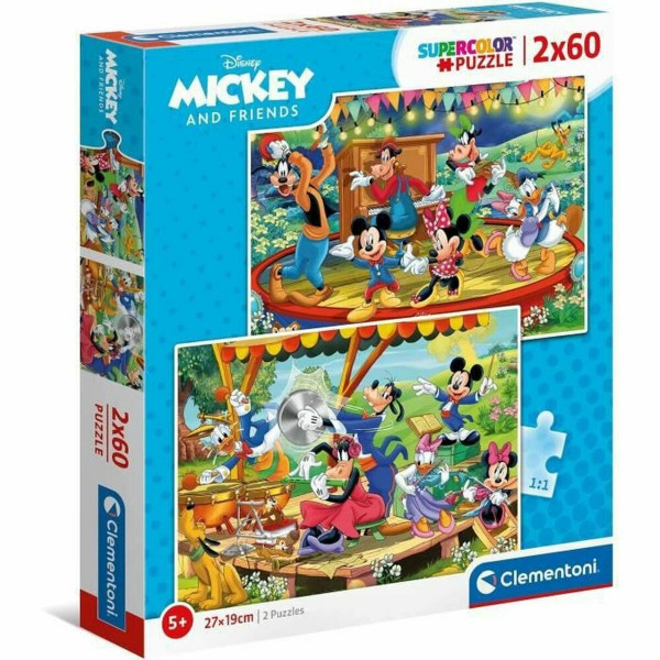 Child's Puzzle Clementoni Mickey and friends 21620 27 x 19 cm 60 Pieces (2 Units)