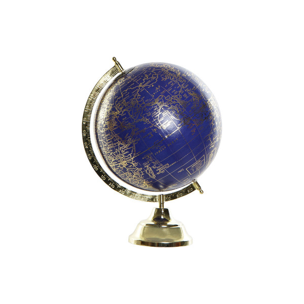 Globe terrestre DKD Home Decor Bleu Doré Métal 27 x 25 x 36 cm