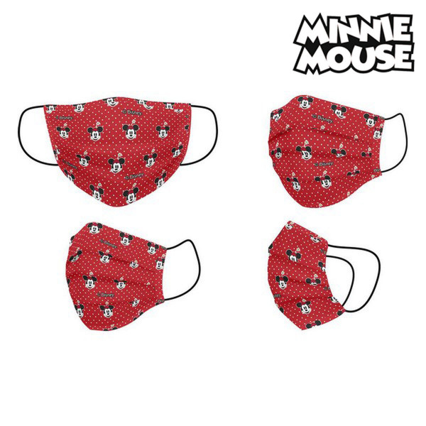 Mascarilla Higiénica Minnie Mouse Infantil Rojo