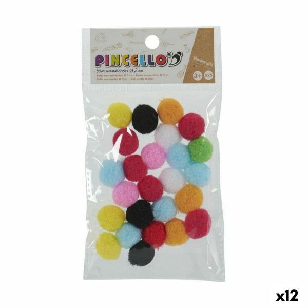 Bastelmaterial Pincello Bälle Bunt Ø 2 cm 12 Stück