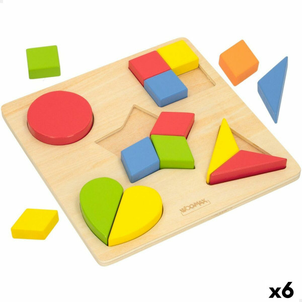 Kinder Puzzle aus Holz Woomax Formen + 12 Monate 16 Stücke (6 Stück)