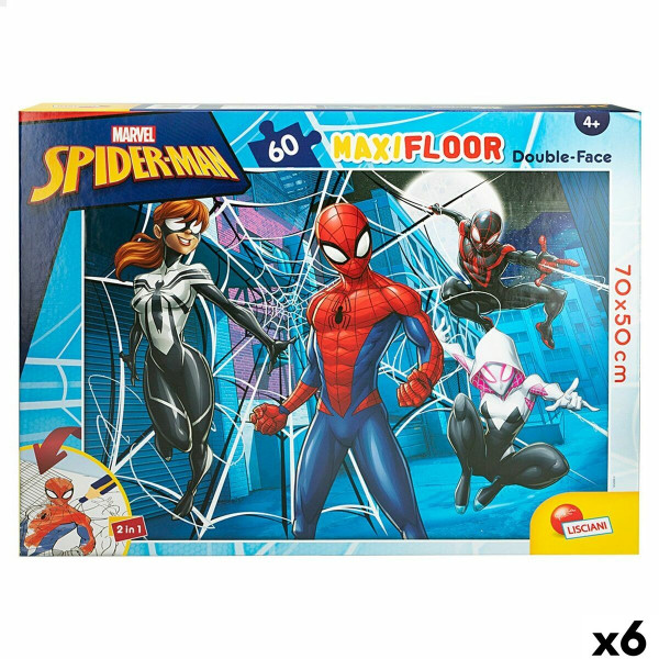 Kinderpuzzle Spider-Man Beidseitig 60 Stücke 70 x 1,5 x 50 cm (6 Stück)