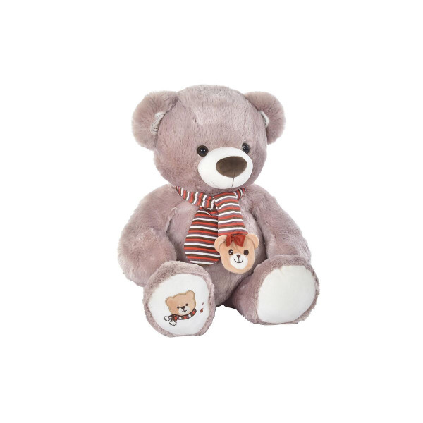 Plüschbär DKD Home Decor Weiß Schal Braun Für Kinder Bär 50 x 30 x 60 cm