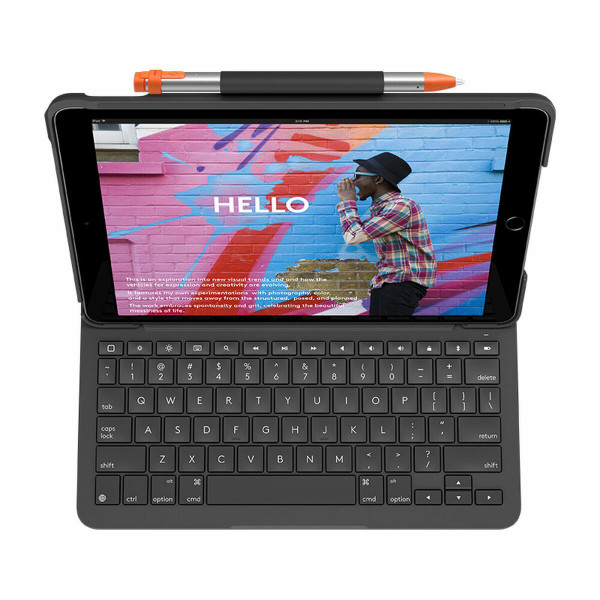 Planšetės ir klaviatūros dėklas Logitech iPad 2020 iPad 2019 iPad 2021 Pilka Ispaniška Qwerty QWERTY