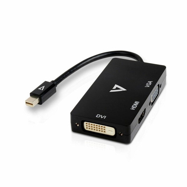 Adaptador Mini DisplayPort a VGA/DVI/HDMI V7 V7MDP-VGADVIHDMI-1E  Negro