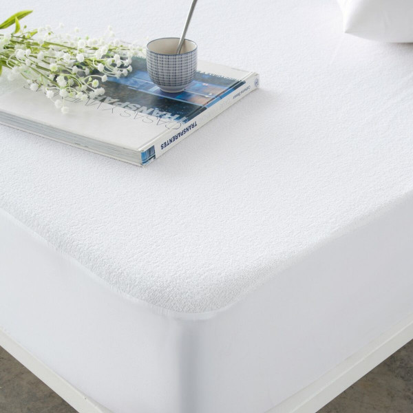 Protector de colchón Naturals Blanco Cama de 180 180 x 190/200 cm