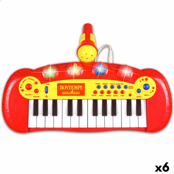 Interaktives Klavier für Babys Bontempi Für Kinder Mikrofon 33 x 13 x 19,5 cm (6 Stück)