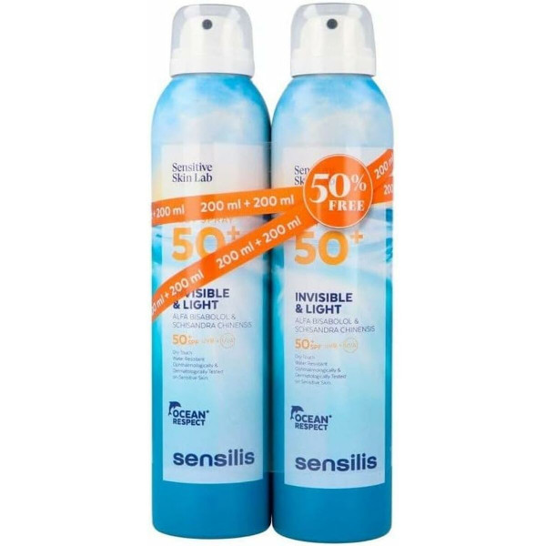 Spray Protector Solar Sensilis Invisible and Light SPF 50+ 200 ml x 2