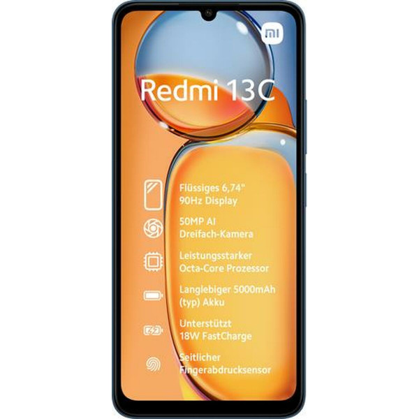 Smartphone Xiaomi Redmi 13C 6,7" Octa Core ARM Cortex-A55 MediaTek Helio G85 6 GB RAM 128 GB Blau