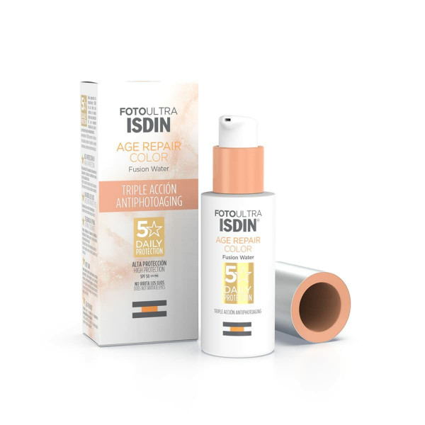 Apsauga nuo saulės su spalva Isdin Fusion Water Magic Repair Spf 50 50 ml