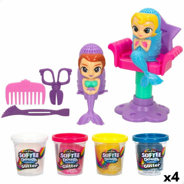 Žaidimas iš plastilino Cra-Z-Art Softee Dough Plaukai sirenas (4 vnt.)