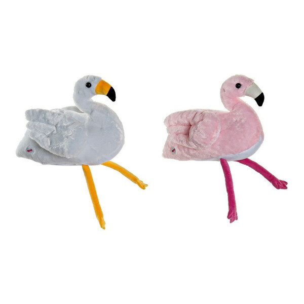 Jouet Peluche DKD Home Decor Blanc Rose Enfant Flamant rose 34 x 25 x 27 cm (2 Unités)