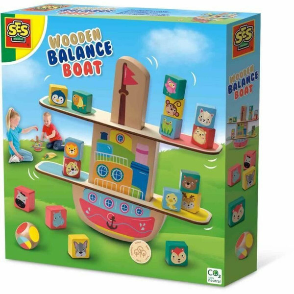 Zabawa Edukacyjna SES Creative Wooden balance boat