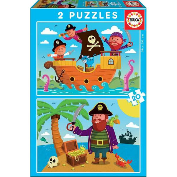 Set de 2 Puzzles Educa 20 Piezas Piratas