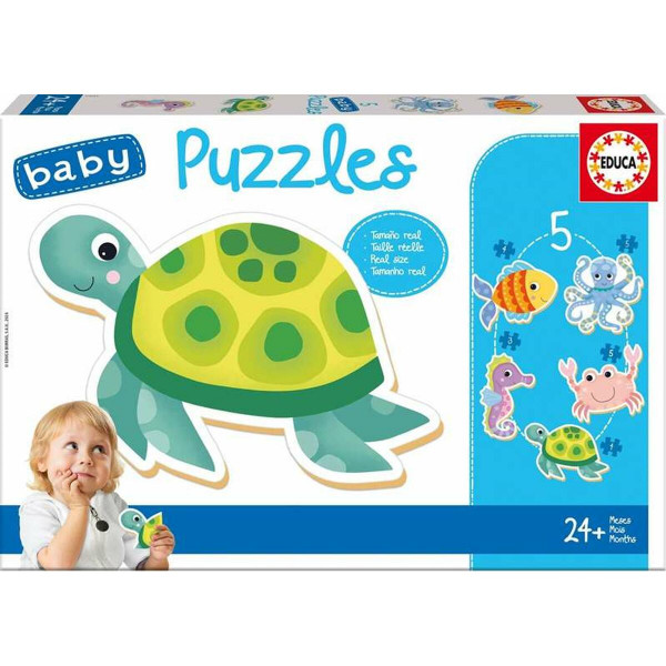 Set de 5 Puzzles Educa Infantil Animales acuaticos