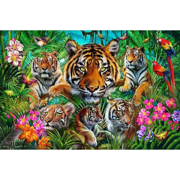 układanka puzzle Educa Tiger jungle 500 Części