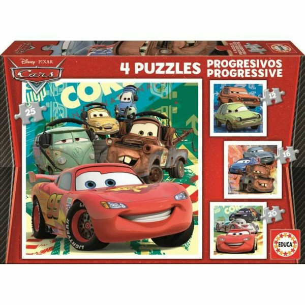 układanka puzzle Educa Cars (4 Sztuk)