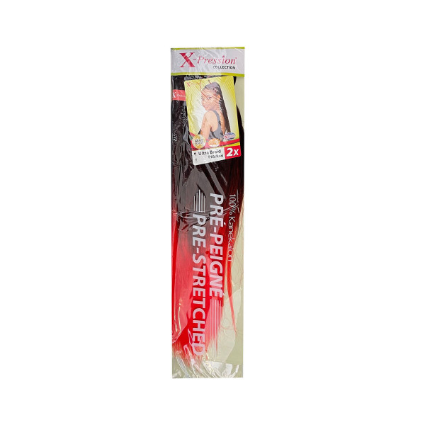 Extensions pour les Cheveux X-Pression Pre-Peigne T1B/Red 2 Unités