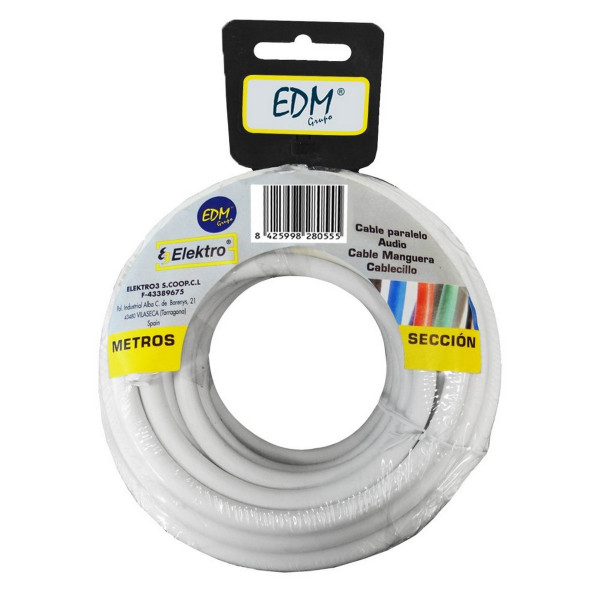 Kabel do koaksialnej Antena TV EDM 28124 Biały 20 m 2 x 2,5 mm