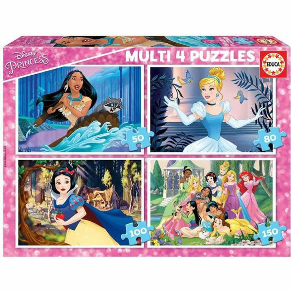 Zestaw 4 Puzzli Disney Princess Educa 17637 380 Części