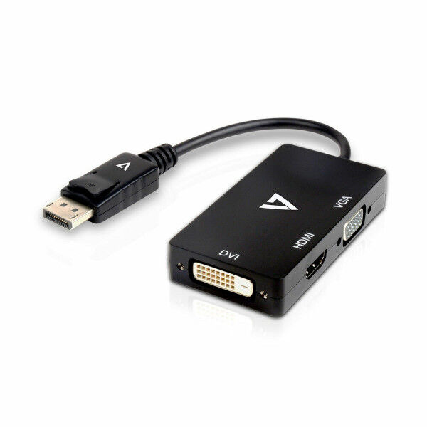 Adaptador Mini DisplayPort a VGA/DVI/HDMI V7 V7DP-VGADVIHDMI-1N Negro