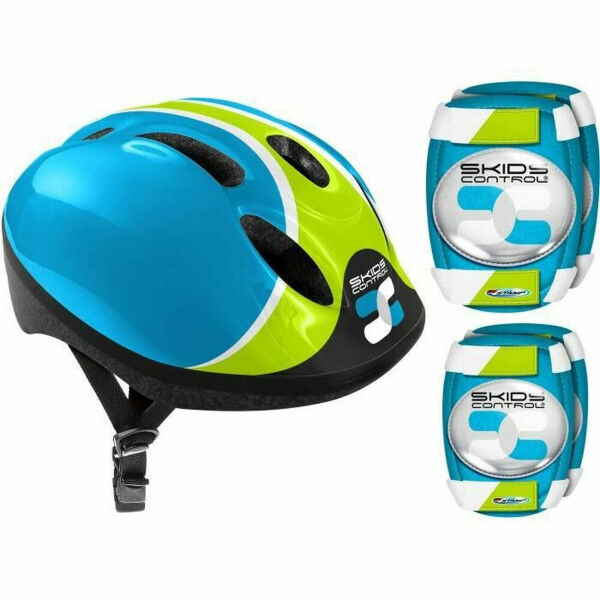 Helm und Knieschützer Kit Blau Ellbogenschützer