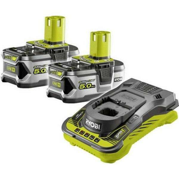 Set de cargador y baterías recargables Ryobi RC18150-250 Litio Ion 5 Ah 18 V