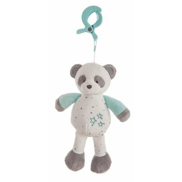 Peluche Hochet Ours Panda Turquoise 25cm