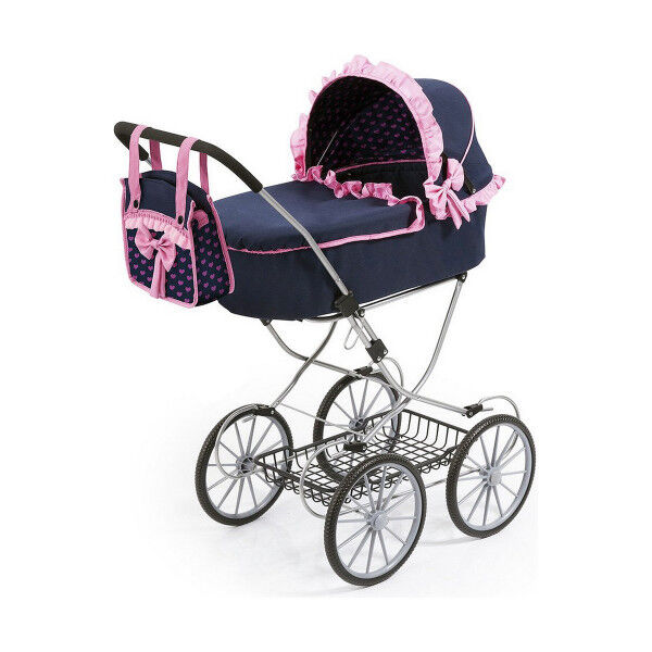 Carrito para Muñecas Reig Dolls Pram Azul marino 64 cm