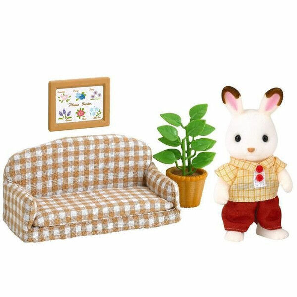 Actionfiguren Sylvanian Families Papa Rabbit Chocolate and Living Room