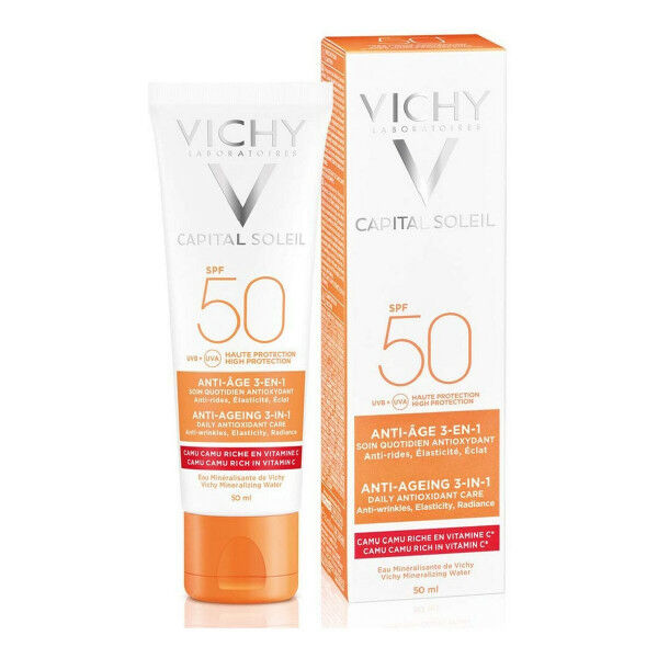 Kremas nuo senėjimo Vichy Capital Soleil 50 ml antioksidantais 3 viename