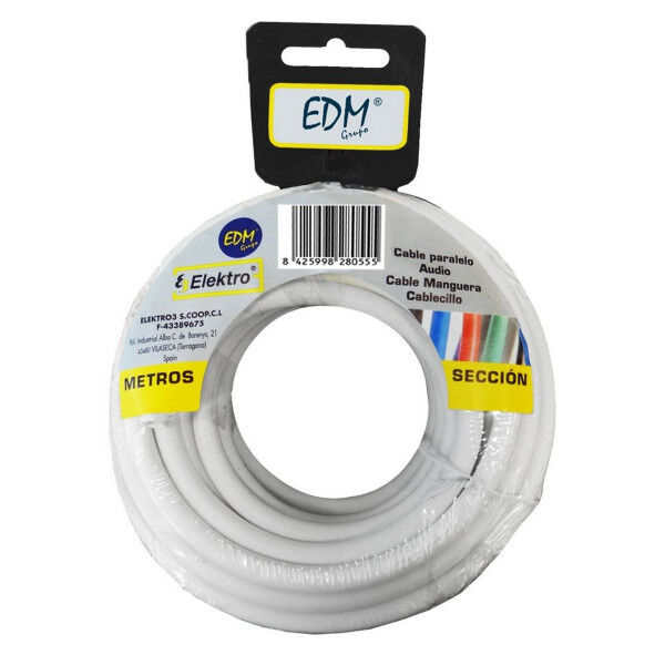 Coaxial TV Antenna Cable EDM 28112 White 10 m 2 x 1,5 mm