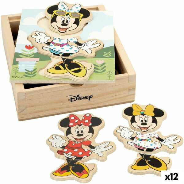 Puzzle enfant en bois Disney + 2 Ans 19 Pièces (12 Unités)