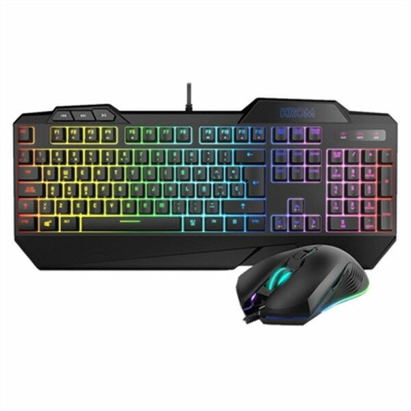 Clavier et Souris Gaming Krom Krusher Noir