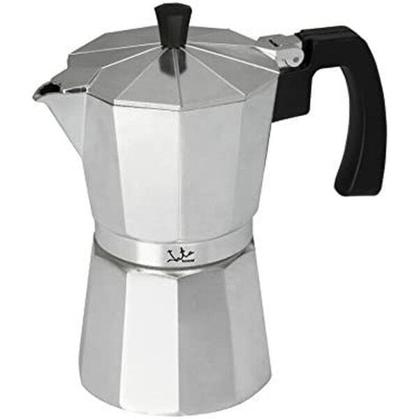 Cafetera Italiana JATA CCA6 * Plateado 6 Tazas Aluminio