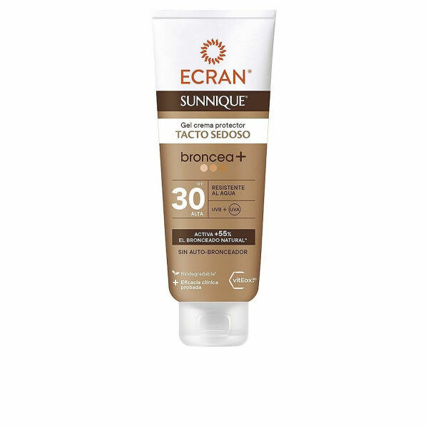 Sonnenschutz-Gel Ecran Sunnique Broncea+ Creme SPF 30 (250 ml)