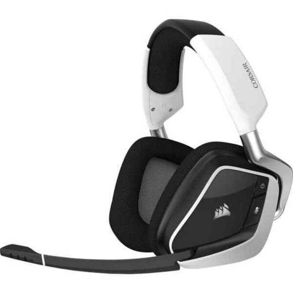 Auriculares Bluetooth con Micrófono Corsair VOID RGB ELITE Wireless Blanco Negro/Blanco