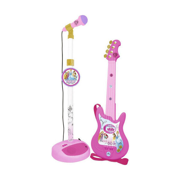 Guitarra Infantil Disney Princess Micrófono Rosa Princesas Disney