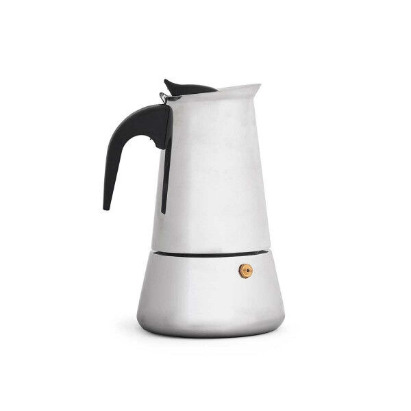 Cafetière Italienne Noir Argenté Acier 4 Tasses