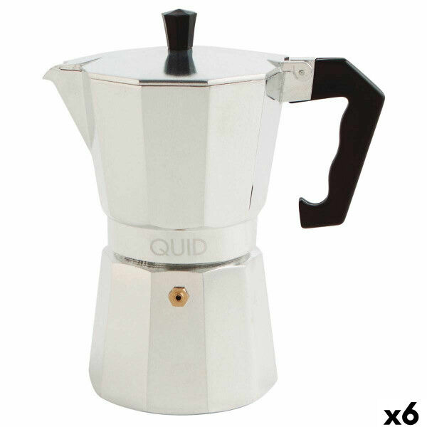 Italienische Kaffeemaschine Quid Cesena Stahl Aluminium Bakelit 6 Tassen (6 Stück)