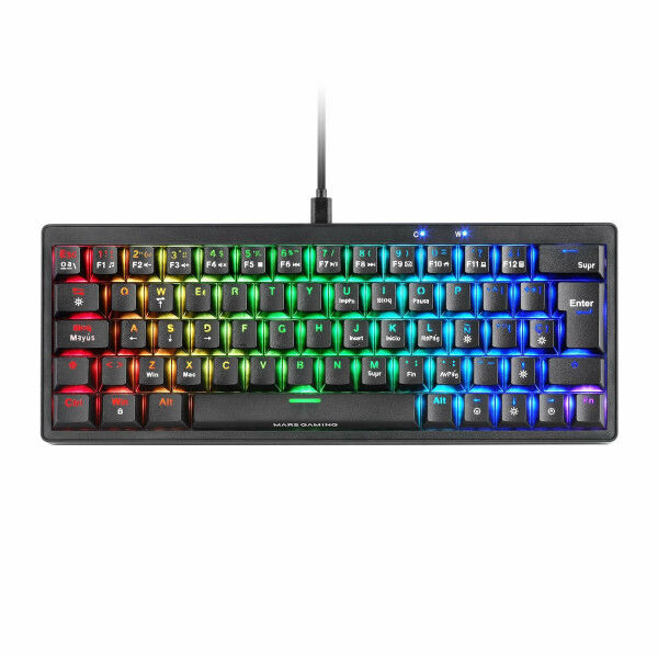 Gaming Keyboard Mars Gaming MKMINIPROYES Black Qwerty US