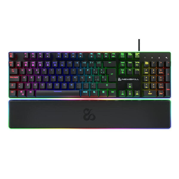 Klawiatura do Gier/ OR: Klawiatura Gamingowa Newskill Gungnyr Pro Czarny LED RGB Qwerty Hiszpańska