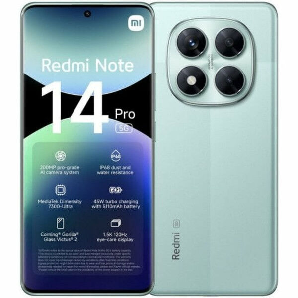 Išmanusis Telefonas Xiaomi Redmi Note 14 Pro 5G 6,7" Octa Core 8 GB RAM 1 TB 256 GB Žalia