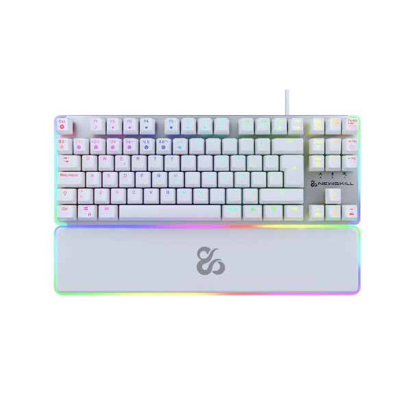 Klawiatura do Gier/ OR: Klawiatura Gamingowa Newskill Gungnyr TKL Pro Ivory LED RGB Qwerty Hiszpańska