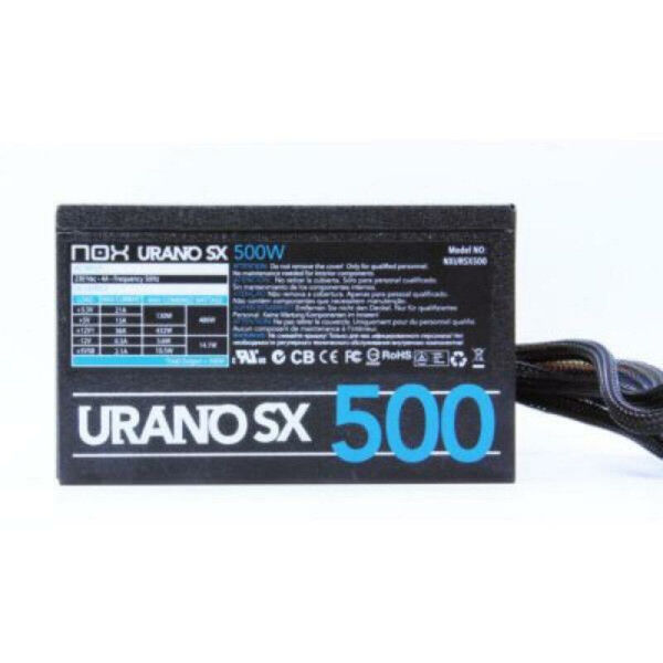 Fuente de Alimentación Nox-Xtreme Urano SX 500 500 W ATX CE & RoHS, FCC