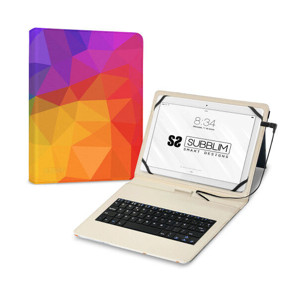 Funda para Tablet y Teclado Subblim SUBKT1-USB053 Multicolor Qwerty Español