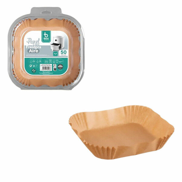 Papier für Heißluftfritteuse Best Products Green 730226 16 x 16 x 4,5 cm karriert 50 Stück