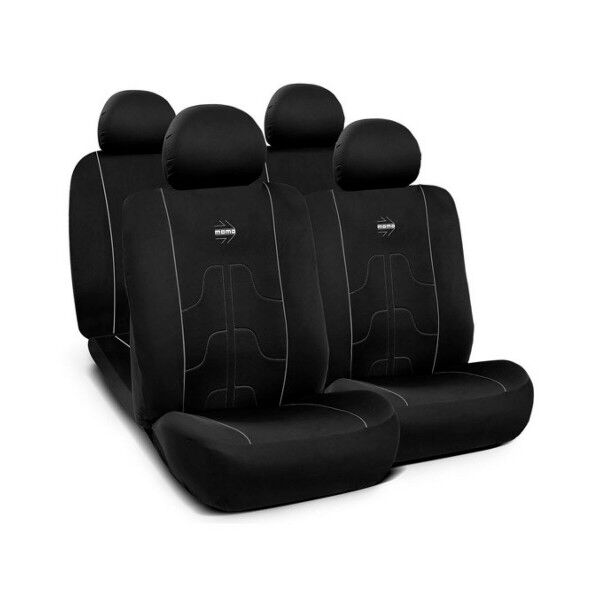 Fundas para Asientos de Coche MOMO MOMLSC021BG Negro Negro/Gris 11 Piezas